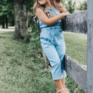 BAILEY’S BLOSSOMS EUC/LN Blue Jean Jumpsuit